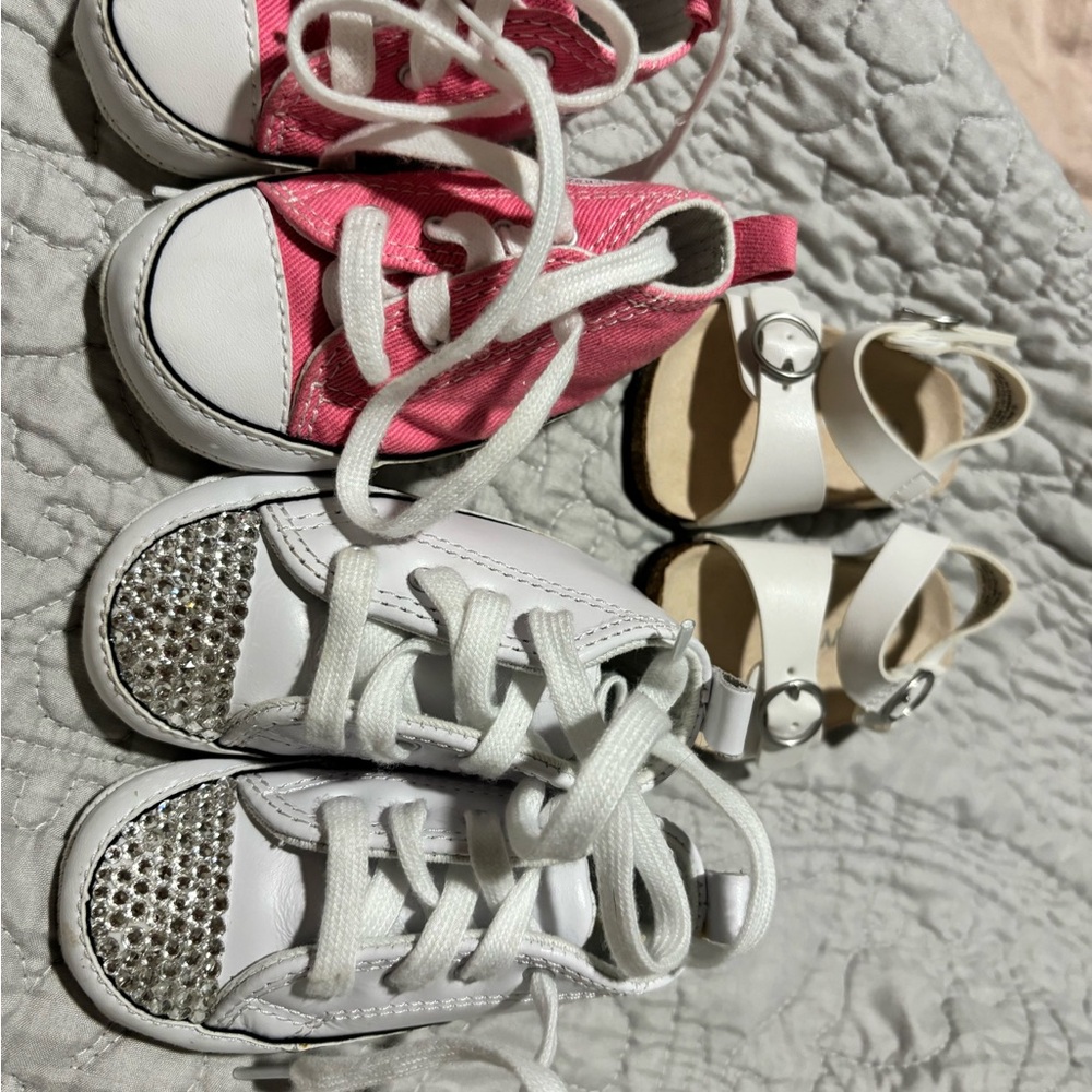 Baby Girl Shoes - Pink and White Converse